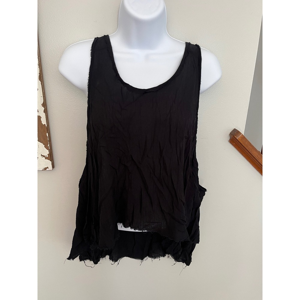 Intimately Free People Black Oversized Guaze Tank Top Size XS